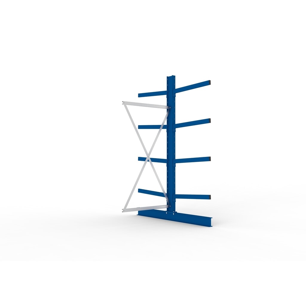 META Kragarmregal Anbaufeld, doppelseitig, Tragkraft pro Arm bis 250 kg, HxBxT 2.500 x 1.030 x 1.840 mm Produktabbildung: META Kragarmregal Anbaufeld, doppelseitig, Tragkraft pro Arm bis 250 kg, HxBxT 2.500 x 1.030 x 1.840 mm