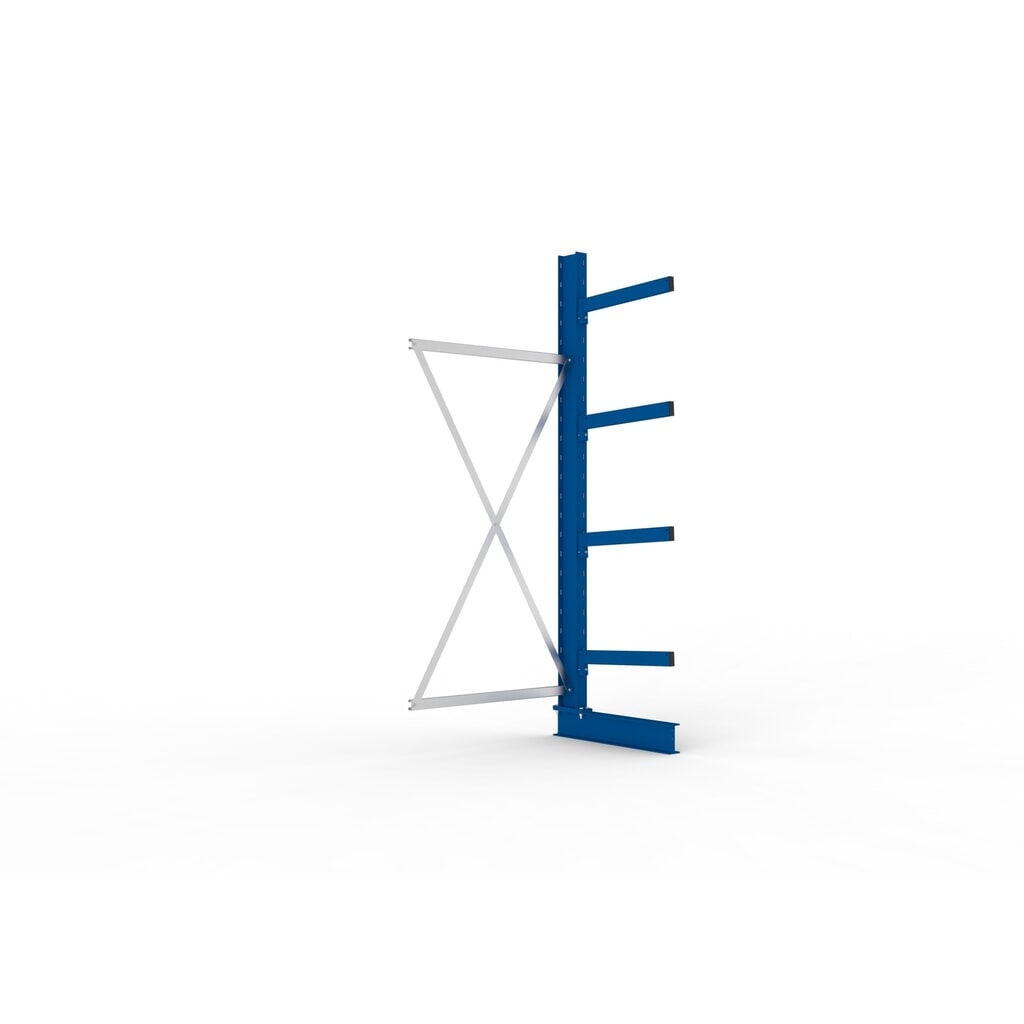 Produktabbildung: META Kragarmregal Anbaufeld, einseitig, Tragkraft pro Arm 355 kg, HxBxT 2.500 x 1.030 x 830 mm