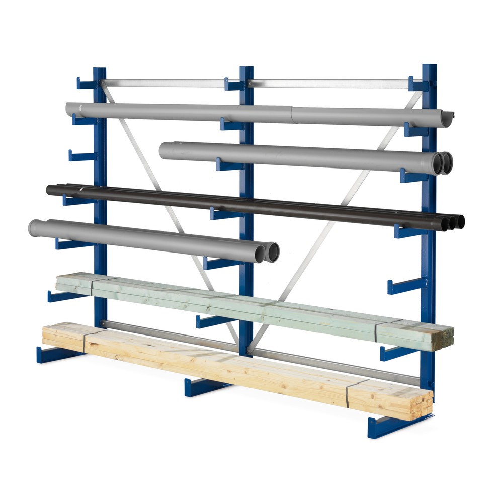 Produktabbildung: META Kragarmregal, einseitig, TK pro Arm 150 kg, 6 Ständer