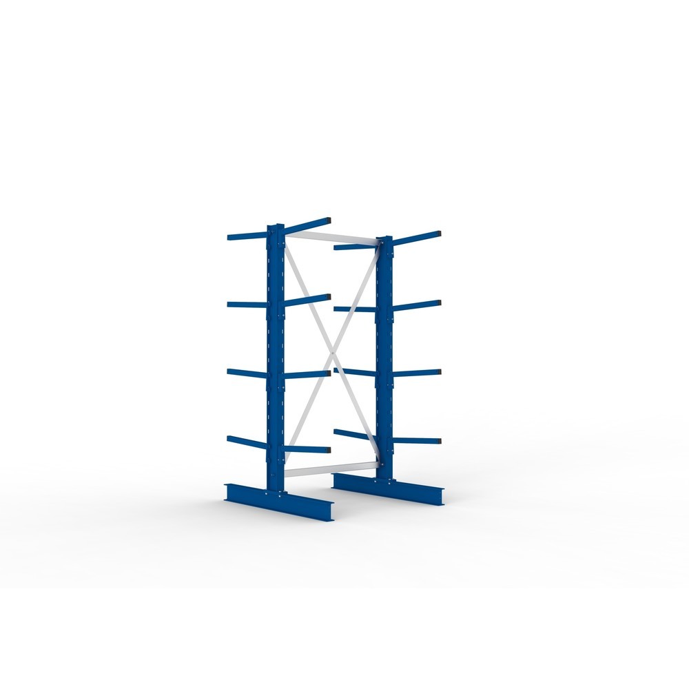 Produktabbildung: META Kragarmregal Grundfeld, doppelseitig, Tragkraft pro Arm 175 kg, HxBxT 2.000 x 1.094 x 1.220 mm
