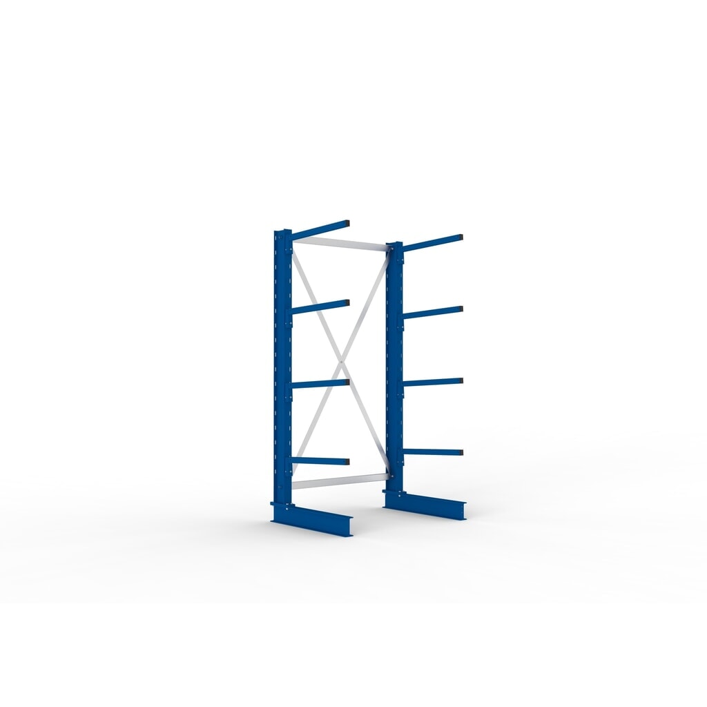 Produktabbildung: META Kragarmregal Grundfeld, einseitig, Tragkraft pro Arm 140 kg, HxBxT 2.000 x 1.094 x 810 mm