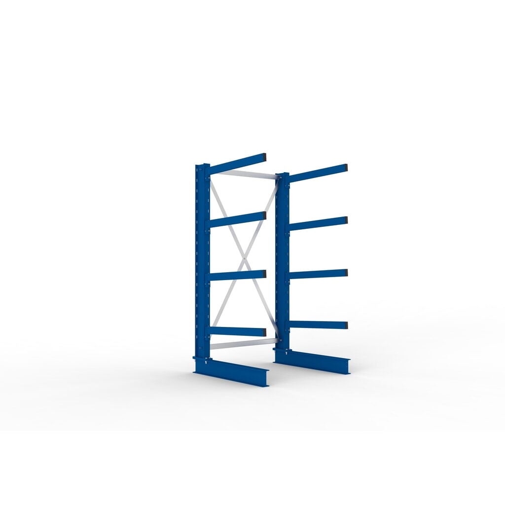 Produktabbildung: META Kragarmregal Grundfeld, einseitig, Tragkraft pro Arm 250 kg, HxBxT 2.000 x 1.103 x 1.030 mm