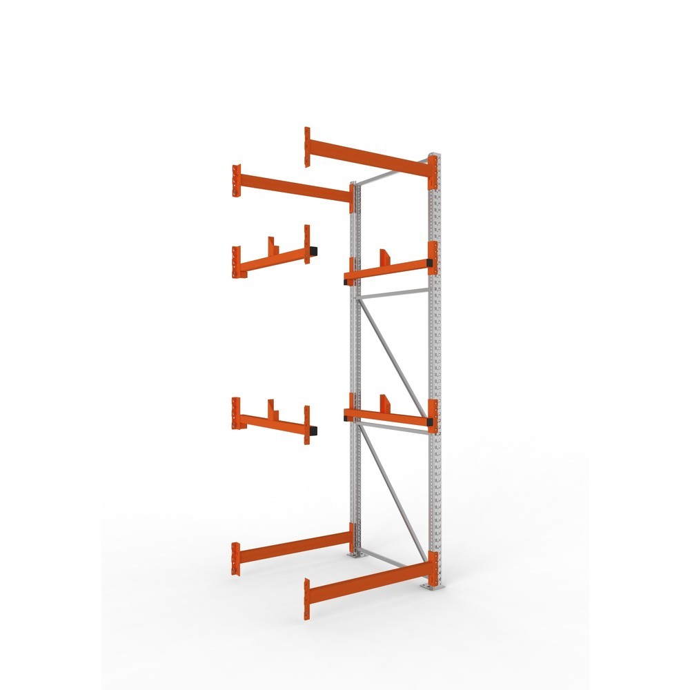 Produktabbildung Nr. 1: META MULTIPAL Kabeltrommelregal Typ 1, AF, HxBxT 3.300 x 1.100 x 1.100 mm, verzinkt, RAL 2001 rotorange, mit 2 Trommelaufnahmen, ohne Achsen, mit Kabeltrommelauflage