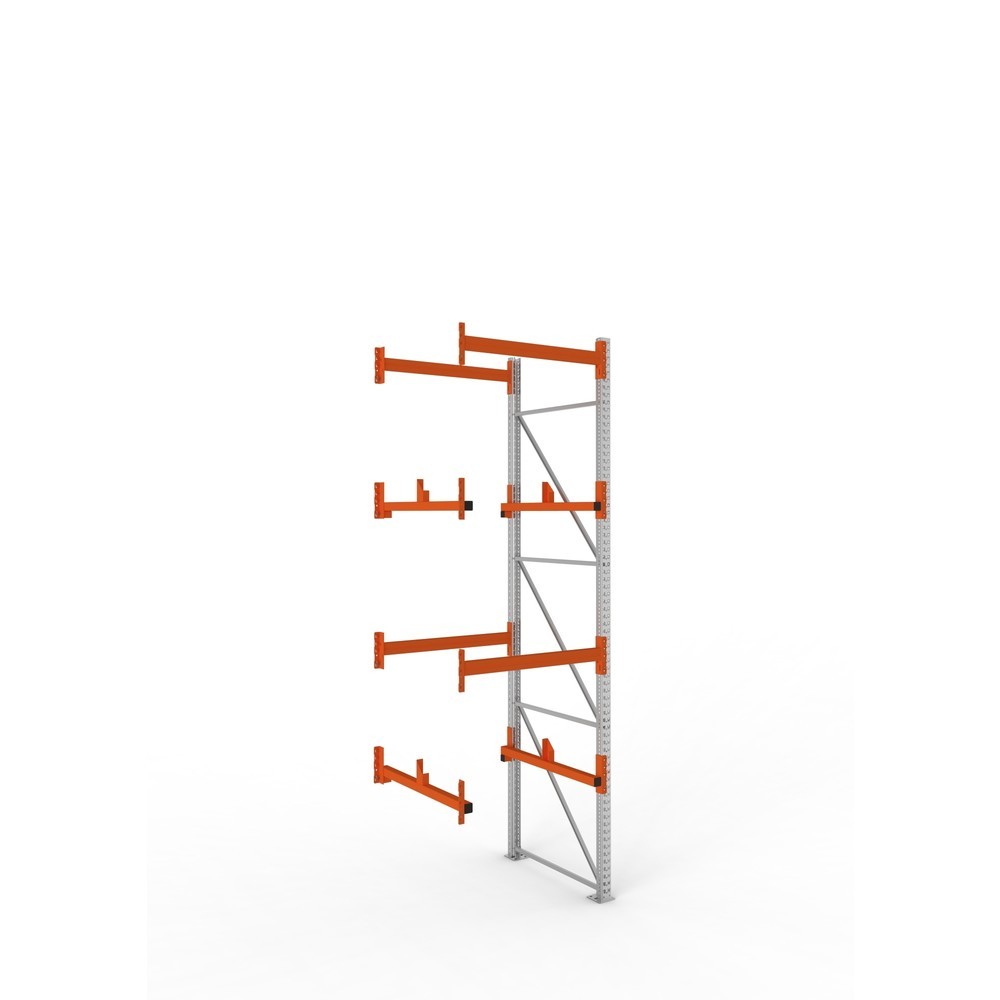Produktabbildung: META MULTIPAL Kabeltrommelregal Typ 1, AF, HxBxT 3.800 x 1.100 x 1.100 mm, verzinkt, RAL 2001 rotorange, mit 2 Trommelaufnahmen, ohne Achsen, mit Kabeltrommelauflage