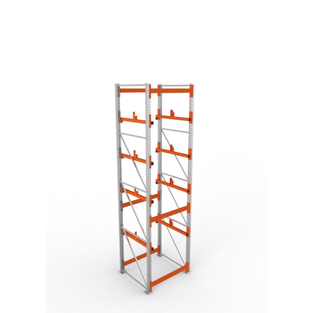 Produktabbildung Nr. 2: META MULTIPAL Kabeltrommelregal Typ 1, GF, HxBxT 4.400 x 1.100 x 1.100 mm, verzinkt, RAL 2001 rotorange, mit 4 Trommelaufnahmen, ohne Achsen, mit Kabeltrommelauflage