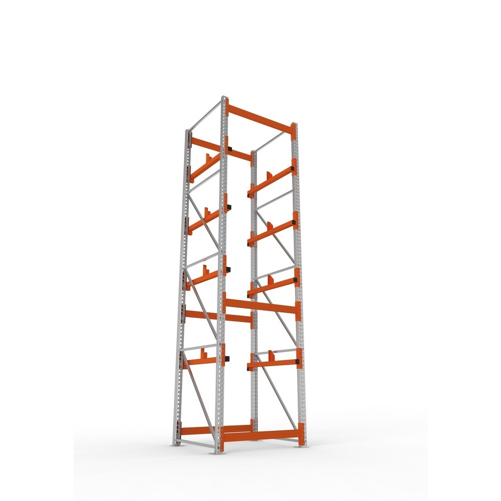 Produktabbildung Nr. 3: META MULTIPAL Kabeltrommelregal Typ 1, GF, HxBxT 4.400 x 1.100 x 1.100 mm, verzinkt, RAL 2001 rotorange, mit 4 Trommelaufnahmen, ohne Achsen, mit Kabeltrommelauflage