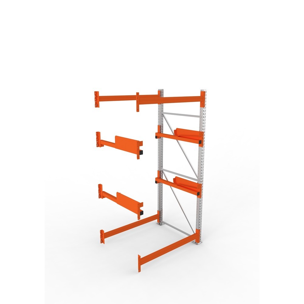 Produktabbildung Nr. 2: META MULTIPAL Kabeltrommelregal Typ 2, AF, HxBxT 2.700 x 1.300 x 1.100 mm, verzinkt, RAL 2001 rotorange, mit 2 Trommelaufnahmen, ohne Achsen, mit Kabeltrommelauflage