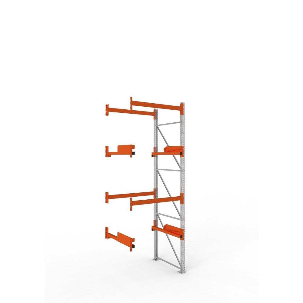 Produktabbildung: META MULTIPAL Kabeltrommelregal Typ 2, AF, HxBxT 3.800 x 1.300 x 1.100 mm, verzinkt, RAL 2001 rotorange, mit 2 Trommelaufnahmen, ohne Achsen, mit Kabeltrommelauflage