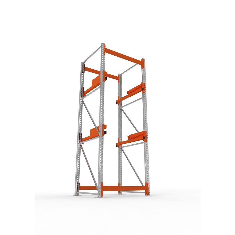 Produktabbildung Nr. 3: META MULTIPAL Kabeltrommelregal Typ 2, GF, HxBxT 3.300 x 1.100 x 1.100 mm, verzinkt, RAL 2001 rotorange, mit 2 Trommelaufnahmen, ohne Achsen, mit Kabeltrommelauflage