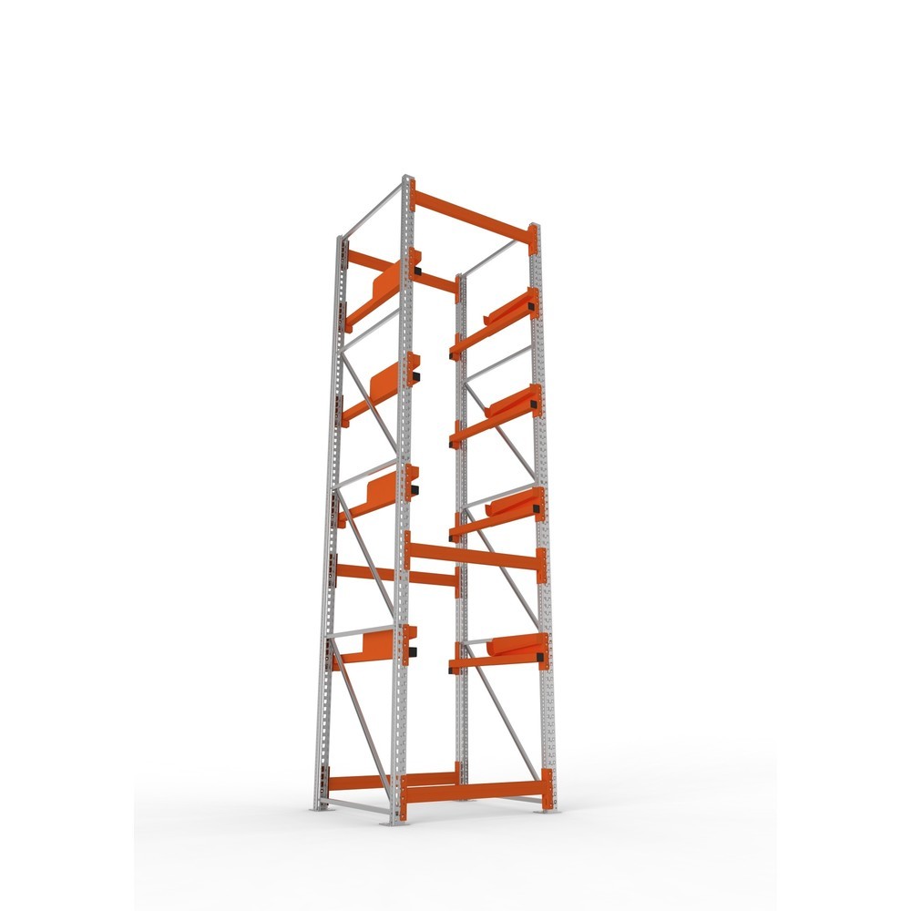 Produktabbildung Nr. 3: META MULTIPAL Kabeltrommelregal Typ 2, GF, HxBxT 4.400 x 1.100 x 1.100 mm, verzinkt, RAL 2001 rotorange, mit 4 Trommelaufnahmen, ohne Achsen, mit Kabeltrommelauflage