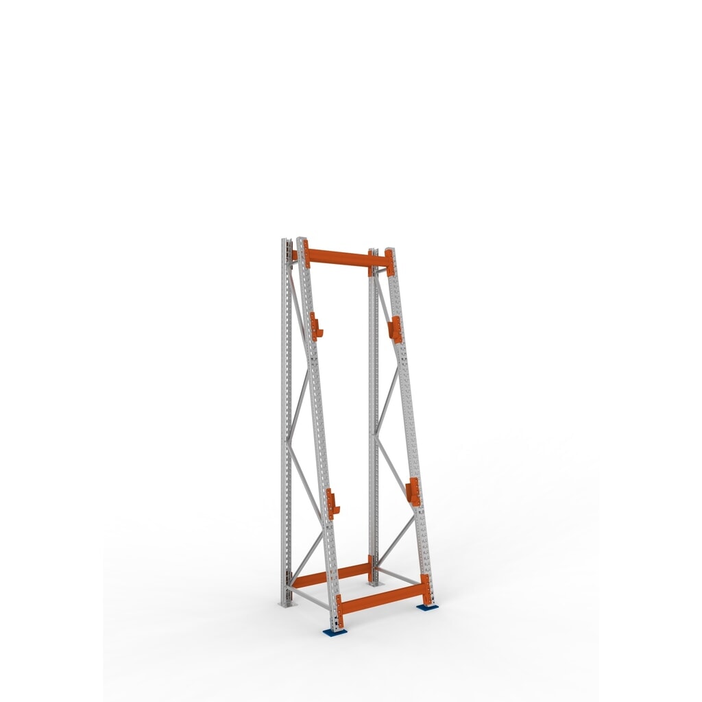 Produktabbildung: META MULTIPAL Kabeltrommelregal Typ 3, GF, HxBxT 3.300 x 900 x 900, komplett für 2 Achsen, verzinkt, RAL 2001 rotorange, A-Ständer
