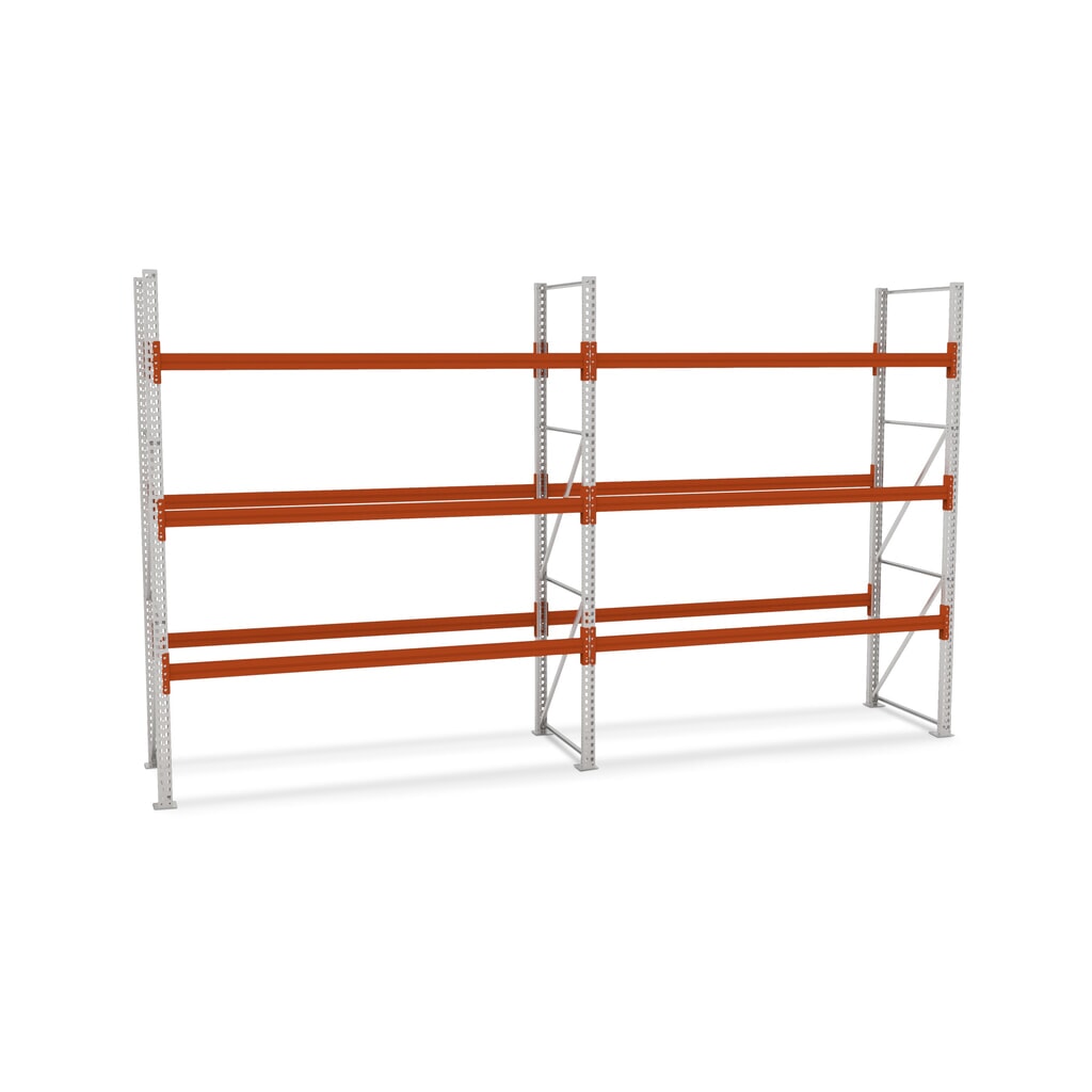 Produktabbildung: META MULTIPAL Palettenregal , Fachlast 3750 kg, 24 Palettenplätze, 3,8 m Höhe, 2 Felder