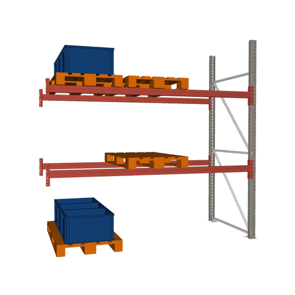 META MULTIPAL Palettenregal , Anbaufeld, Fachlast 1.470 kg, 9 Palettenplätze, 2,7 m Höhe Produktabbildung: META MULTIPAL Palettenregal , Anbaufeld, Fachlast 1.470 kg, 9 Palettenplätze, 2,7 m Höhe