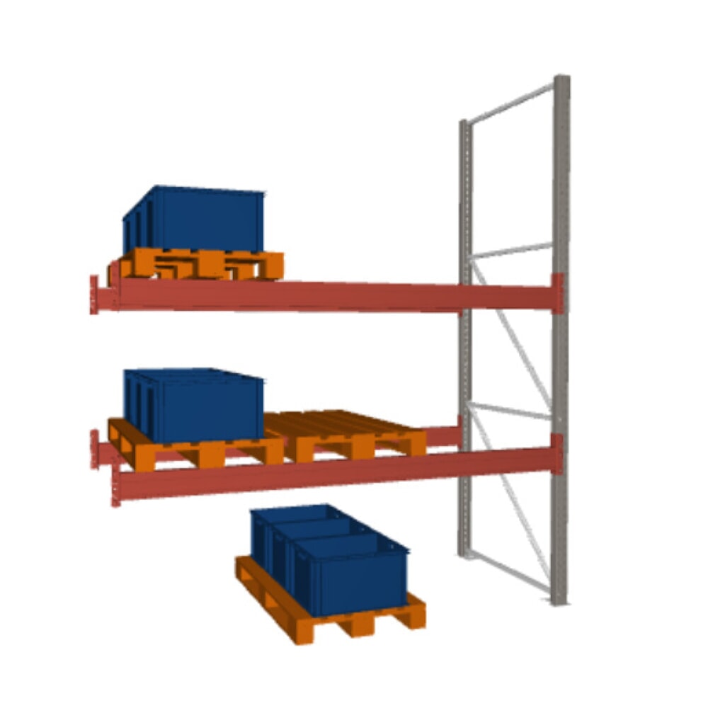 Produktabbildung: META MULTIPAL  Palettenregal , Anbaufeld, Fachlast 2.340 kg, 9 Palettenplätze, 3,3 m Höhe