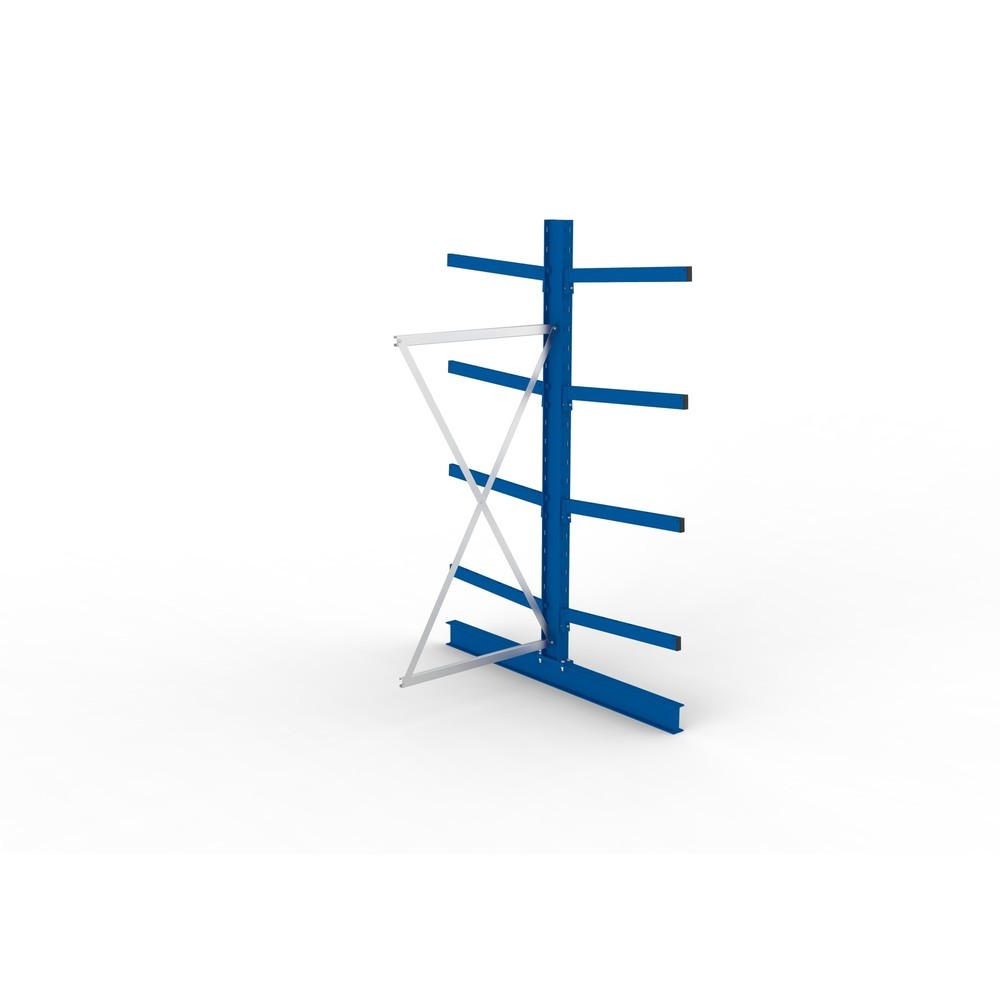 N° de l'image du produit 2 : Travée auxiliaire de rayonnage cantilever META, double accès, capacité de charge par bras jusqu'à 250 kg, H x l x P 2 500 x 1 030 x 1 840 mm
