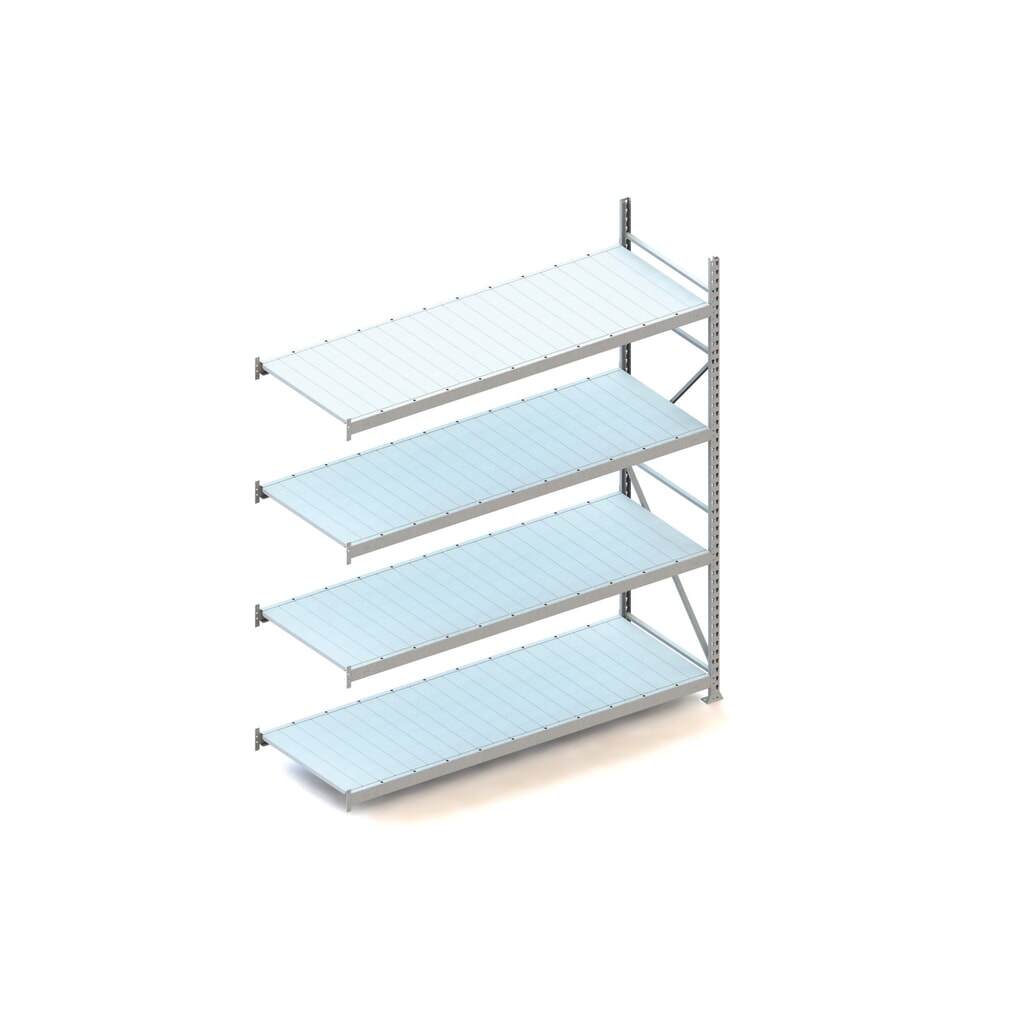 Produktabbildung: META Weitspannregal, mit Stahlpaneelen, FL 600 kg, AF, HxBxT 2.500 x 2.200 x 800 mm