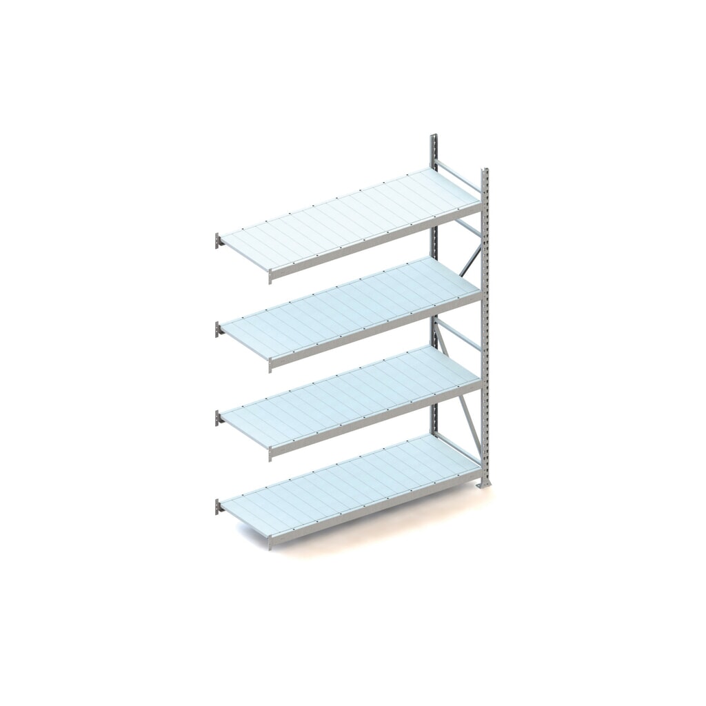 Produktabbildung: META Weitspannregal, mit Stahlpaneelen, FL 600 kg, AF, HxBxT 2.500 x 1.800 x 650 mm