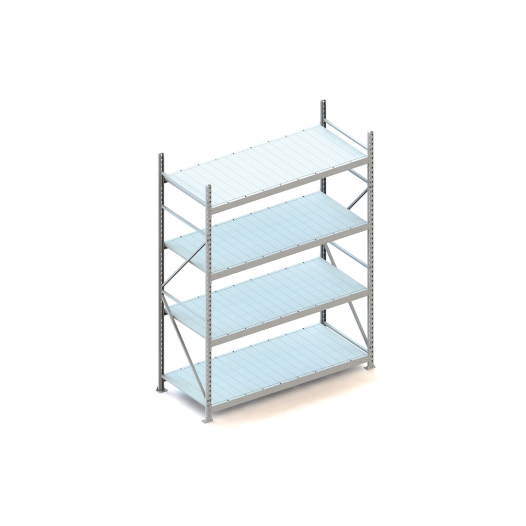 Produktabbildung: META Weitspannregal, mit Stahlpaneelen, FL 600 kg, GF, HxBxT 2.500 x 1.800 x 800 mm