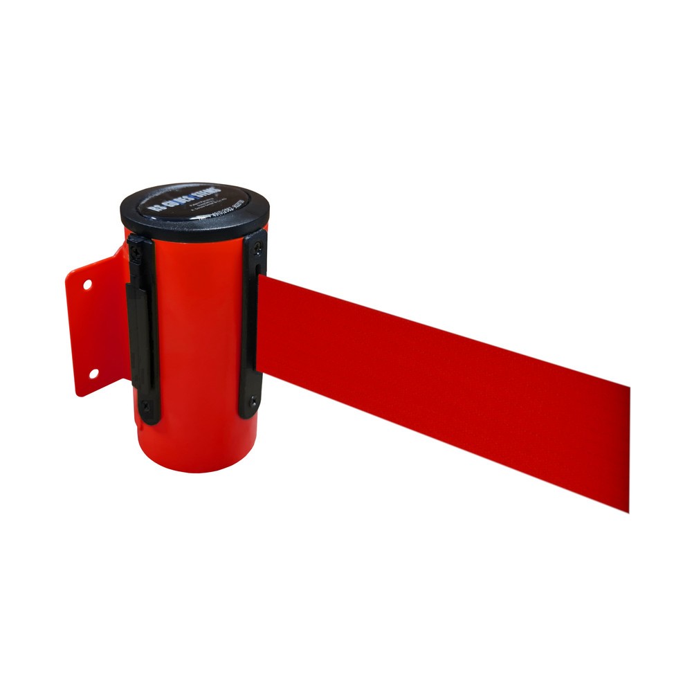 Product afbeelding: Metalen cassette voor wandafzetband, gepoedercoat, uittreklengte 2,3 m, rood, rood