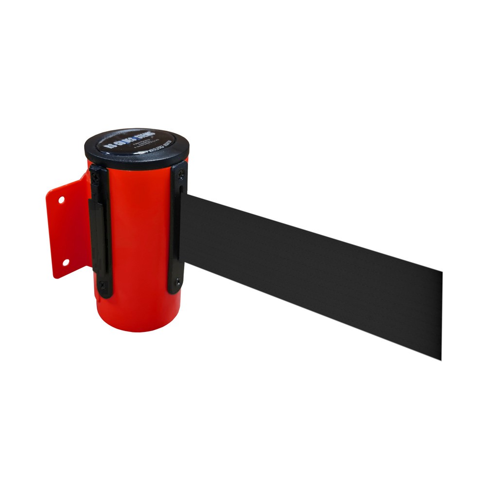 Product afbeelding: Metalen cassette voor wandafzetband, gepoedercoat, uittreklengte 4 m, rood, zwart