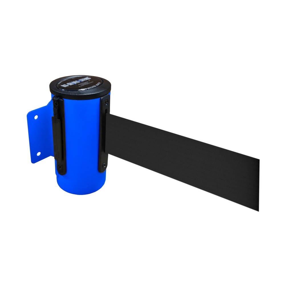 Product afbeelding: Metalen cassette voor wandafzetband, gepoedercoat, uittreklengte 4 m, blauw, zwart