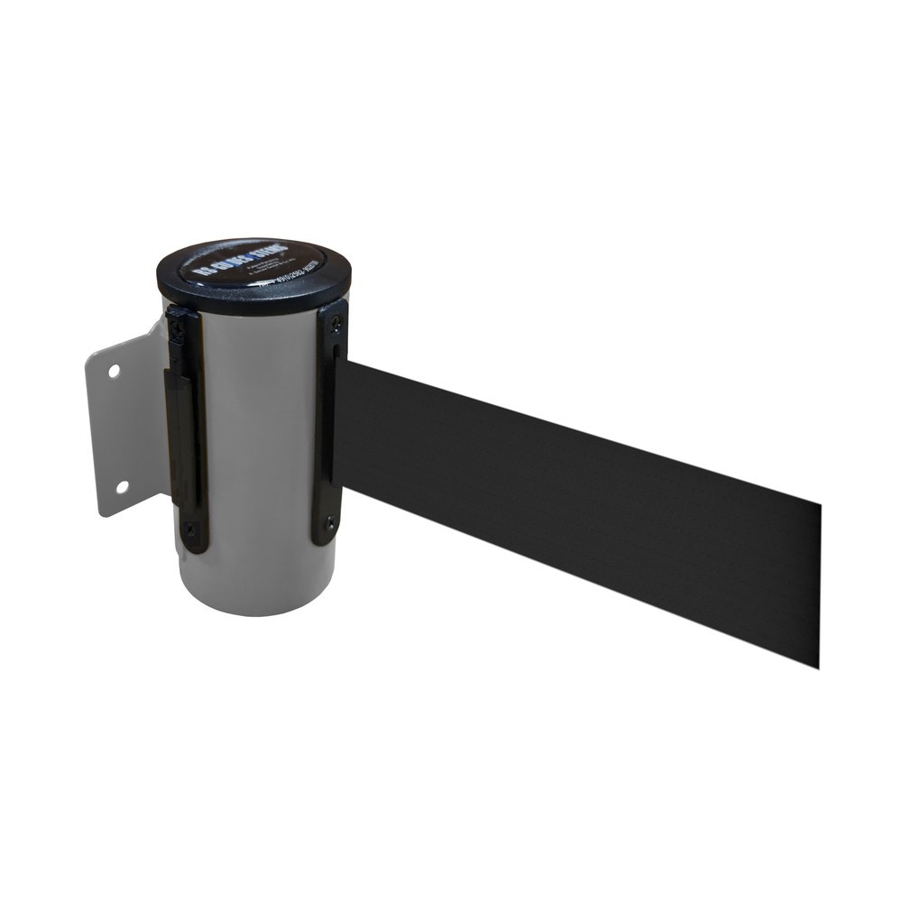 Product afbeelding: Metalen cassette voor wandafzetband, gepoedercoat, uittreklengte 4 m, grijs, zwart
