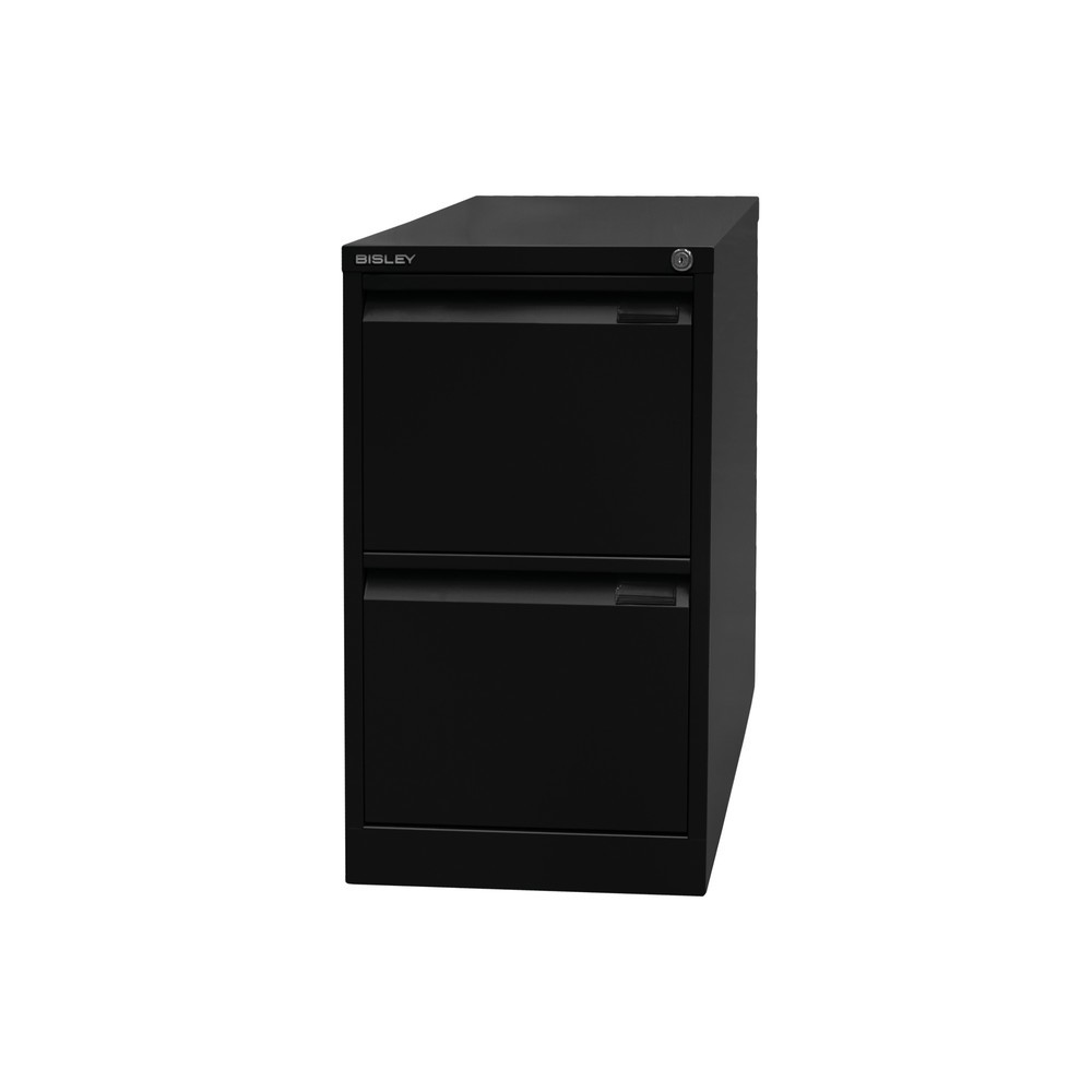 Illustration du produit: Meuble à dossiers suspendus BISLEY, 1 rail, 2 tiroirs, noir