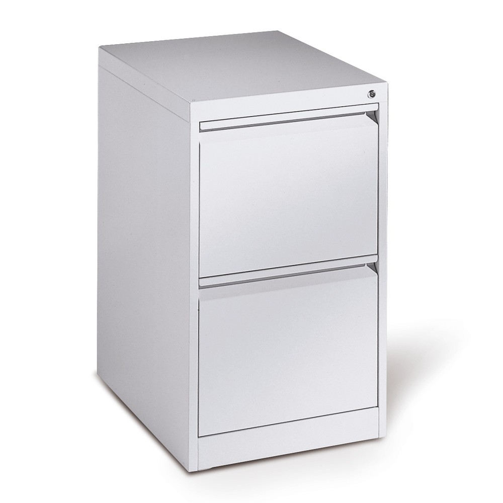 N° de l'image du produit 2 : Meuble à dossiers suspendus C+P, 1 rail, 2 tiroirs, gris clair
