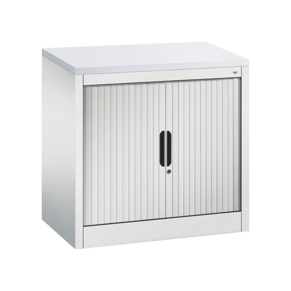 Illustration du produit: Meuble à volet roulant transversal C+P, 1 1/2 hauteur de classeur, largeur 800 mm, gris clair, Gris clair