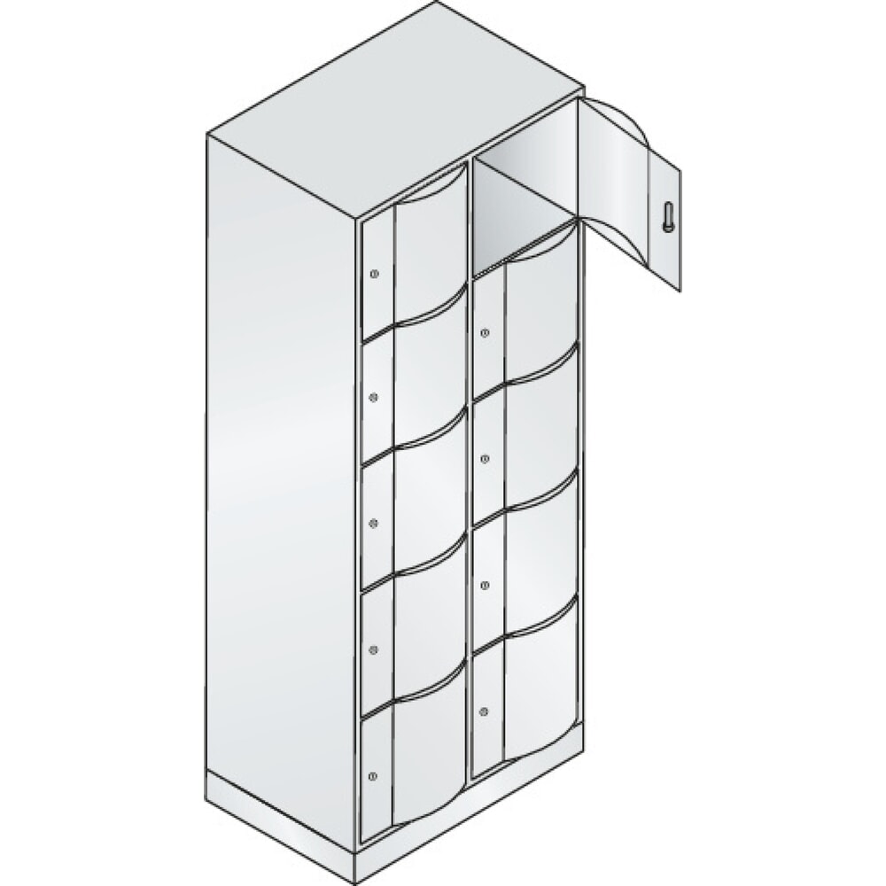 N° de l'image du produit 3 : Meuble coffre-fort C+P avec portes « anti-vandalisme », 2 x 5 compartiments, H x l x P 1 950 x 770 x 540 mm, gris clair, gris clair