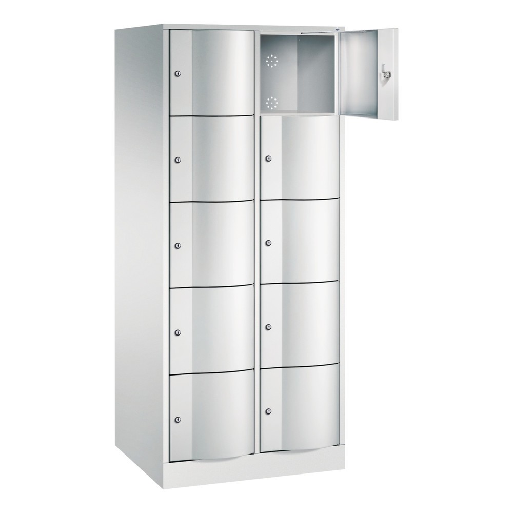 N° de l'image du produit 2 : Meuble coffre-fort C+P avec portes « anti-vandalisme », 2 x 5 compartiments, H x l x P 1 950 x 770 x 640 mm, gris clair, gris clair