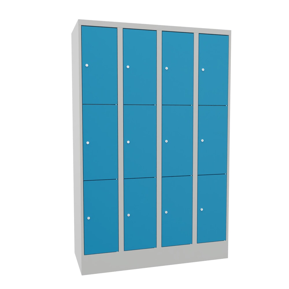 Illustration du produit: Meuble coffre-fort PAVOY, 4 x 3 compartiments, H x l x P 1 850 x 1 230 x 500 mm, bleu clair, gris clair