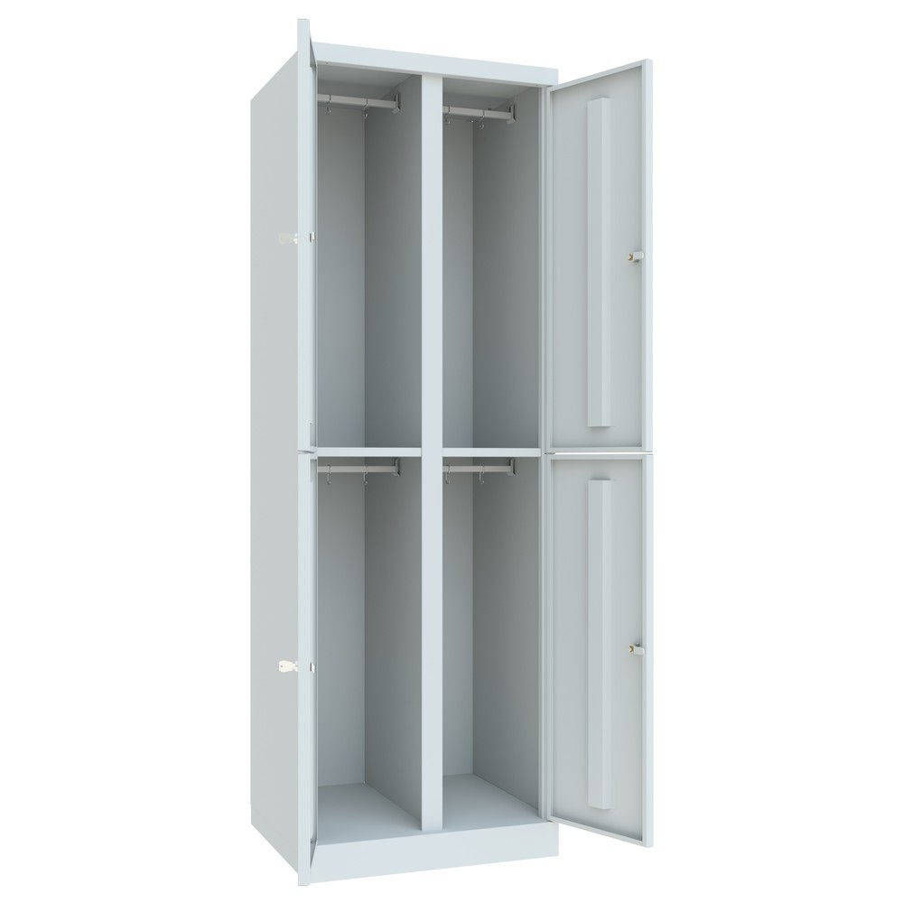N° de l'image du produit 5 : Meuble coffre-fort PAVOY avec portes battantes, 2 x 2 compartiments, H x l x P 1 800 x 600 x 500 mm, gris clair, gris clair