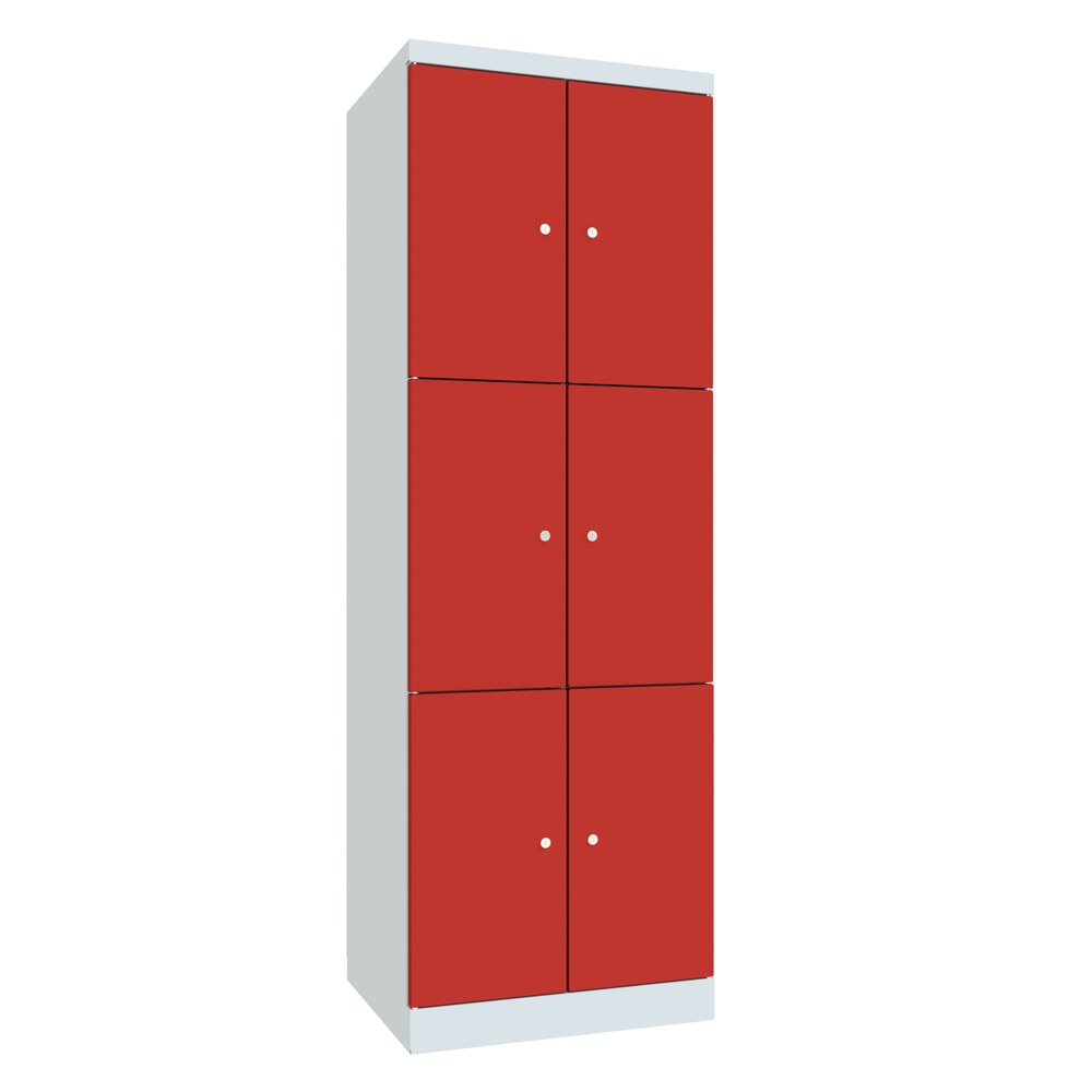 Illustration du produit: Meuble coffre-fort PAVOY avec portes battantes, 2 x 6 compartiments, H x l x P 1 800 x 600 x 500 mm, rouge feu, gris clair