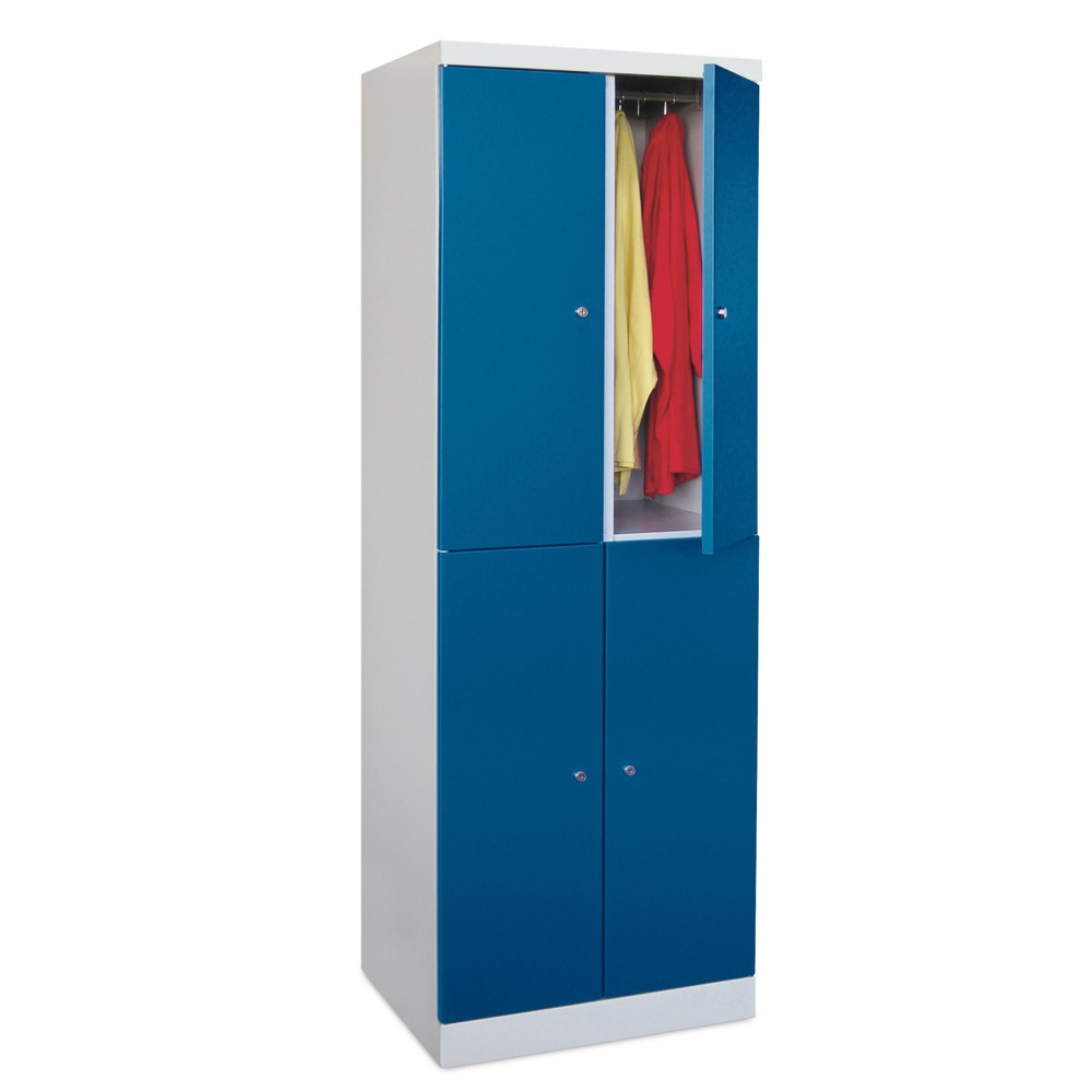 N° de l'image du produit 2 : Meuble coffre-fort PAVOY avec portes battantes, 2 x 2 compartiments, H x l x P 1 800 x 600 x 500 mm, rouge feu, gris clair