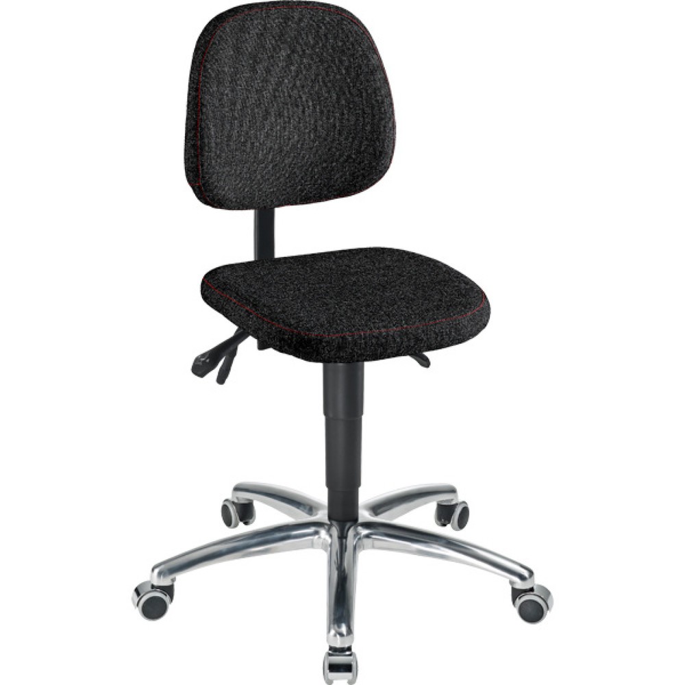 Produktabbildung: meychair Arbeitsdrehstuhl Chrom, Stoffpolster, Sitzhöhe 510-650 mm, Stahlbasis verchromt, Hartbodenrollen