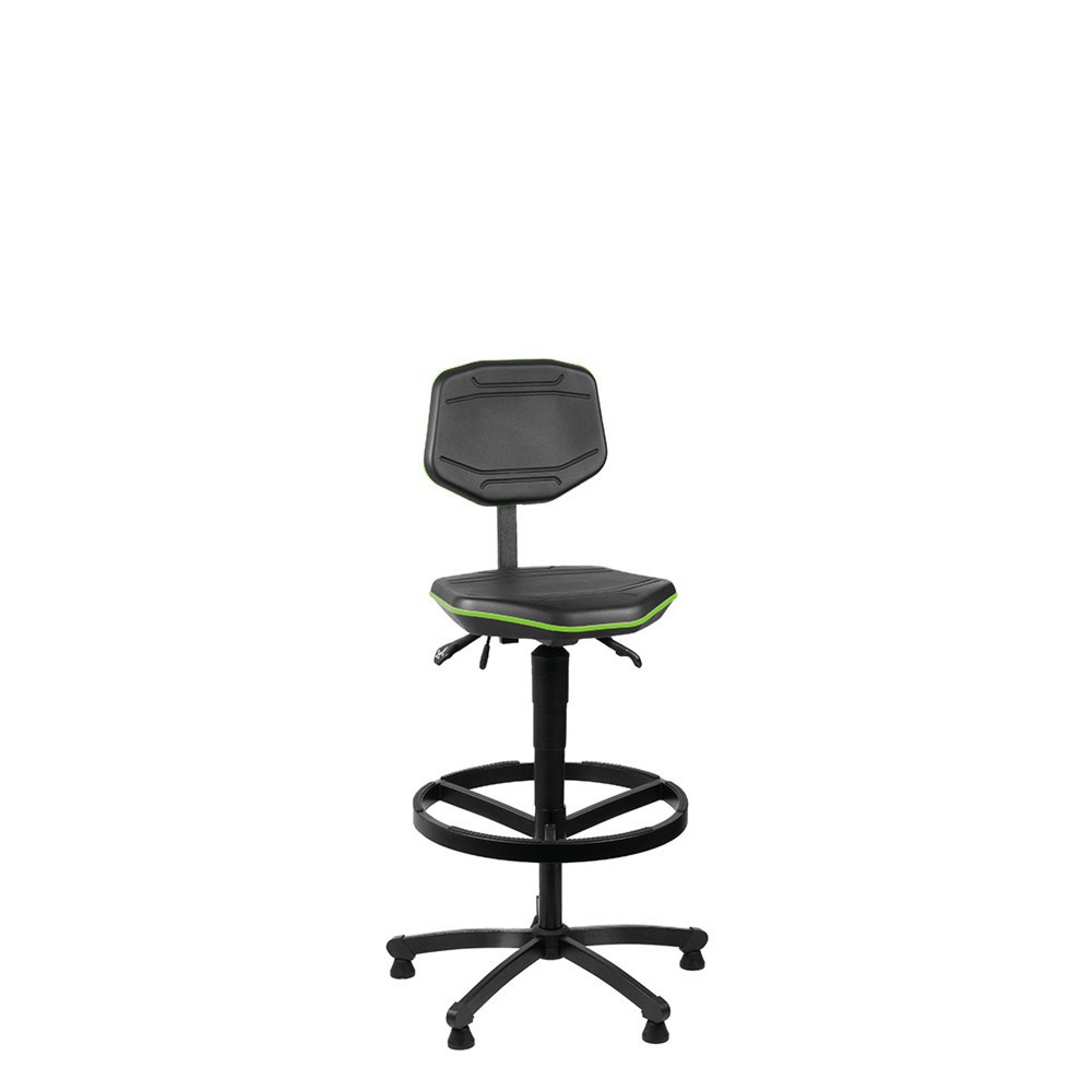 Produktabbildung Nr. 3: meychair Arbeitsdrehstuhl  Workster PRO mit Gleitern und Kreis-Fußstütze, Kederfarbe grün