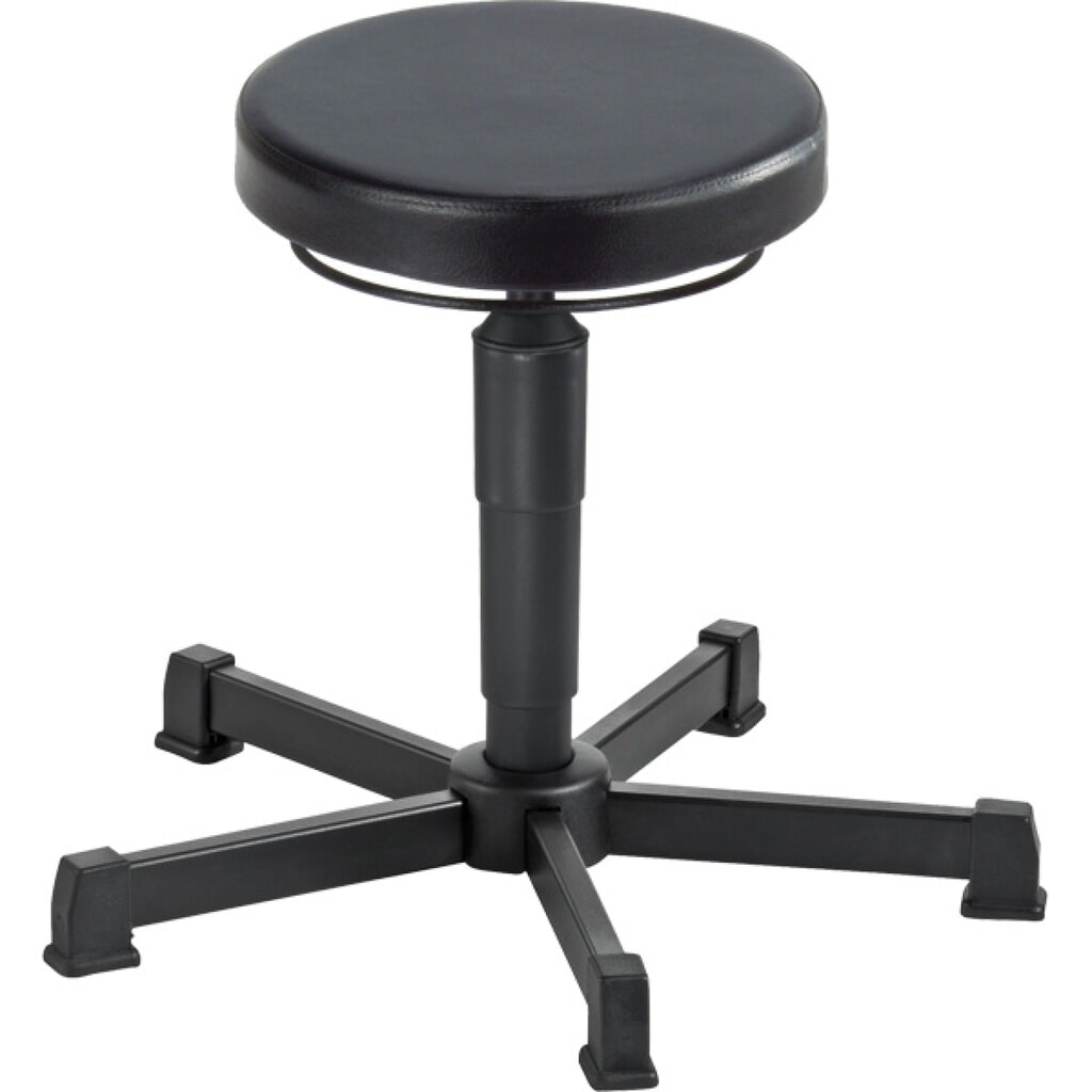 Produktabbildung: meychair Hocker Allround, PU-Sitz, Sitzhöhe 360-490 mm, Stahlbasis, Bodengleiter