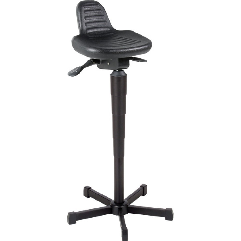 Produktabbildung Nr. 1: meychair Stehhilfe, dreh- und neigbarer PU-Sitz, Sitzhöhe 620-890 mm, Stahlbasis, kurze Rückenlehne