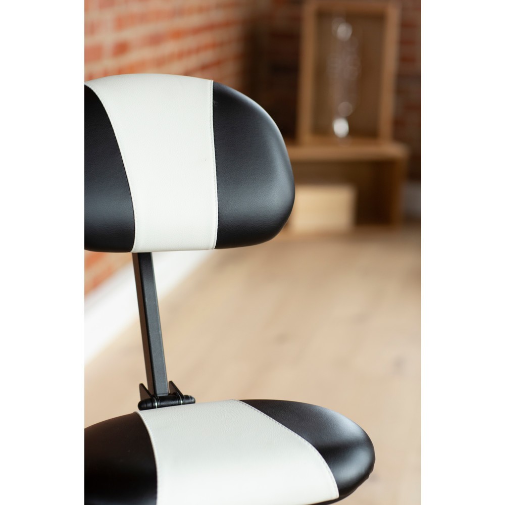 Produktabbildung Nr. 2: meychair Stehhilfe mit Rückenlehne, klappbar, Sitzhöhe 540-900 mm, Kunstleder, mit Aufstiegshilfe, schwarz-weiß