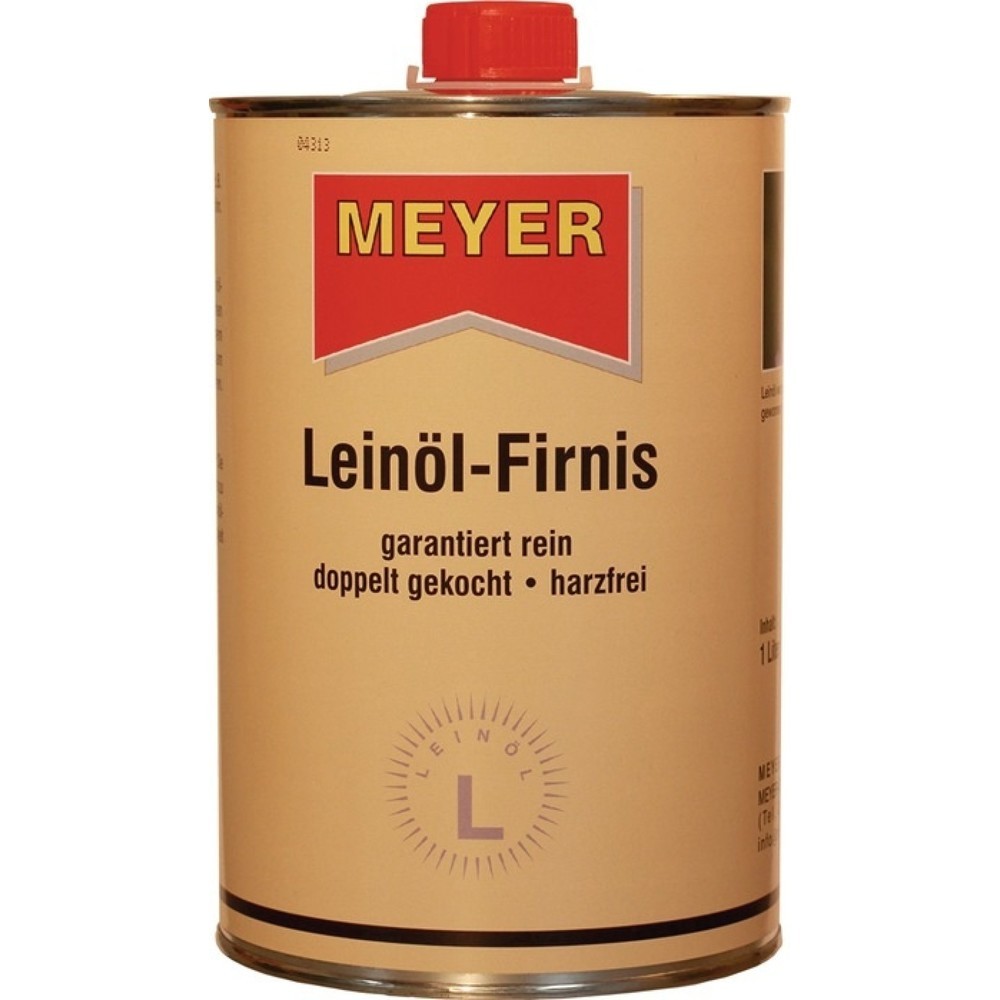 Produktabbildung: MEYER Leinöl-Firnis, 1 l, honigfarben, Dose