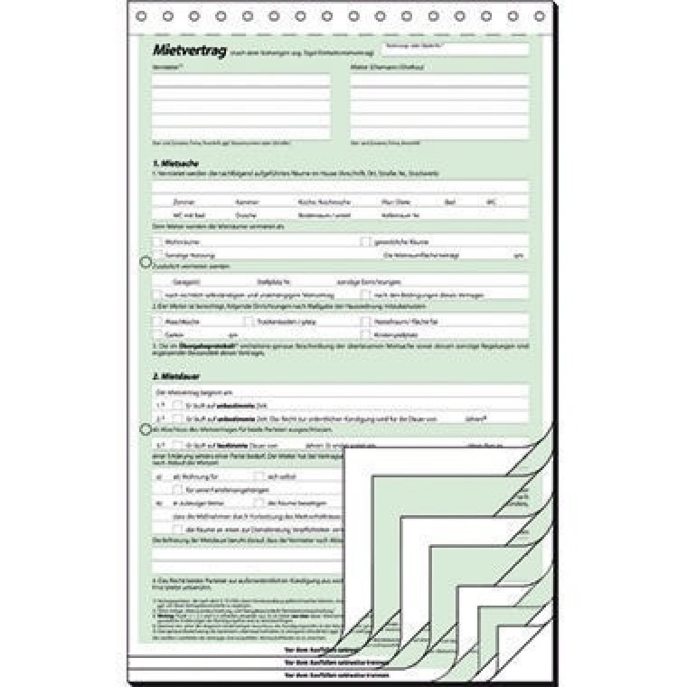 Produktabbildung: Sigel Mietvertrag MV480 DIN A4 selbstdurchschreibend 2x3Blatt