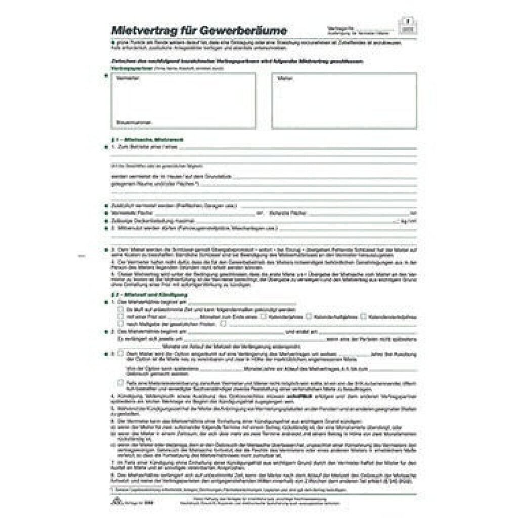 RNK Mietvertrag 598 Gewerberaum DIN A4 5Blatt Produktabbildung: RNK Mietvertrag 598 Gewerberaum DIN A4 5Blatt