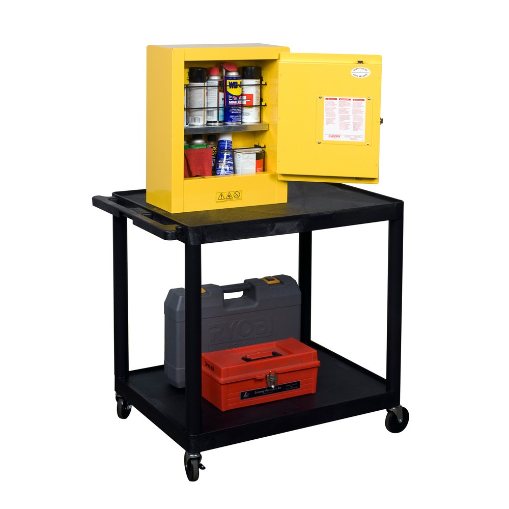 N° de l'image du produit 4 : Mini-armoire coupe-feu Justrite®, H x l x P 560 x 430 x 200 mm, 1 tablette, fermeture manuelle
