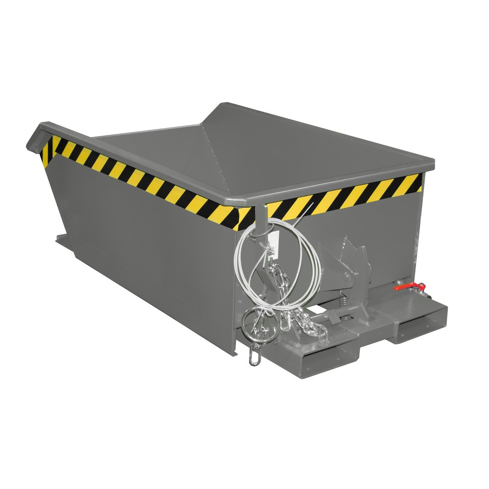 Obrázek produktu: Mini nádoba na špony Bauer®, extrémně nízká konstrukce, lakované provedení, objem 0,27 m³, RAL 7005 myší šedá