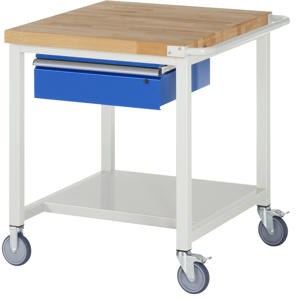 Product afbeelding: RAU verrijdbare werkbank serie 8000, h x b x d 880 x 750 x 900 mm, legbord onderaan, met 1 lade rechts