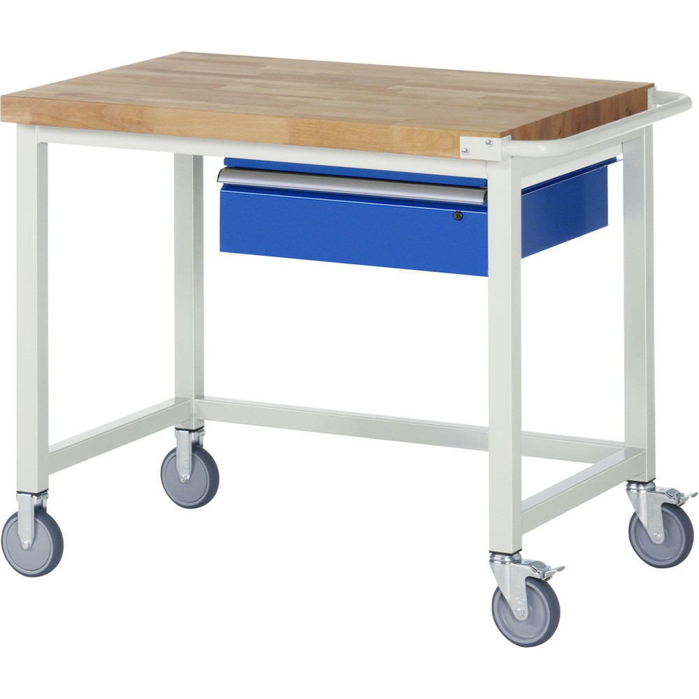 Product afbeelding: RAU verrijdbare werkbank serie 8000, h x b x d 880 x 1.000 x 700 mm, met 1 lade rechts