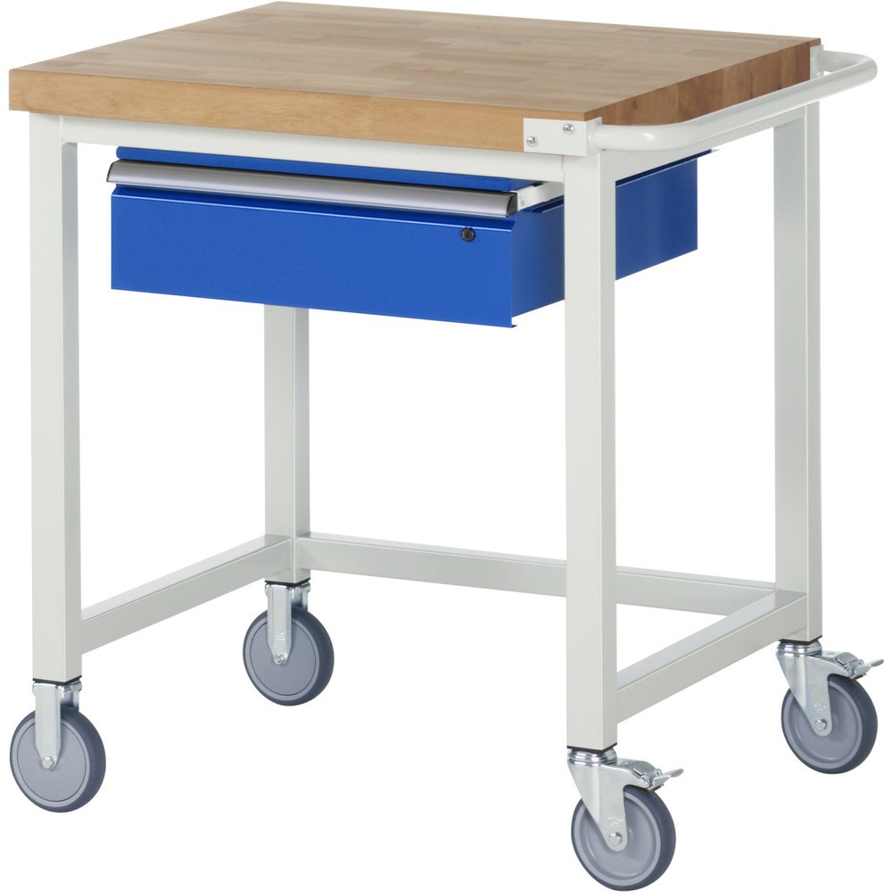 Product afbeelding: RAU verrijdbare werkbank serie 8000, h x b x d 880 x 750 x 700 mm, met 1 lade rechts