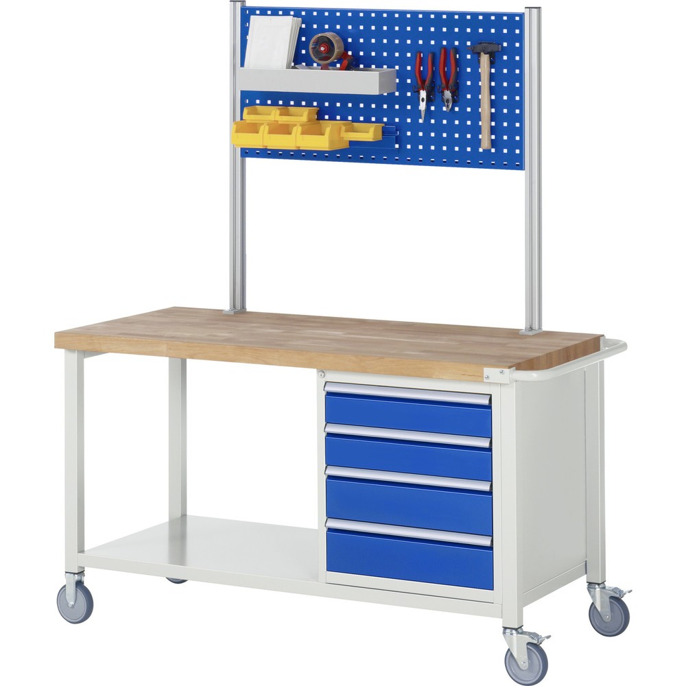 Productafbeelding nr. 7: Mobiele werkbank RAU serie 8000, 1 kast, hxbxd 880-1.080 x 2.000 x 700 mm, 3 lades 3 x 180 mm