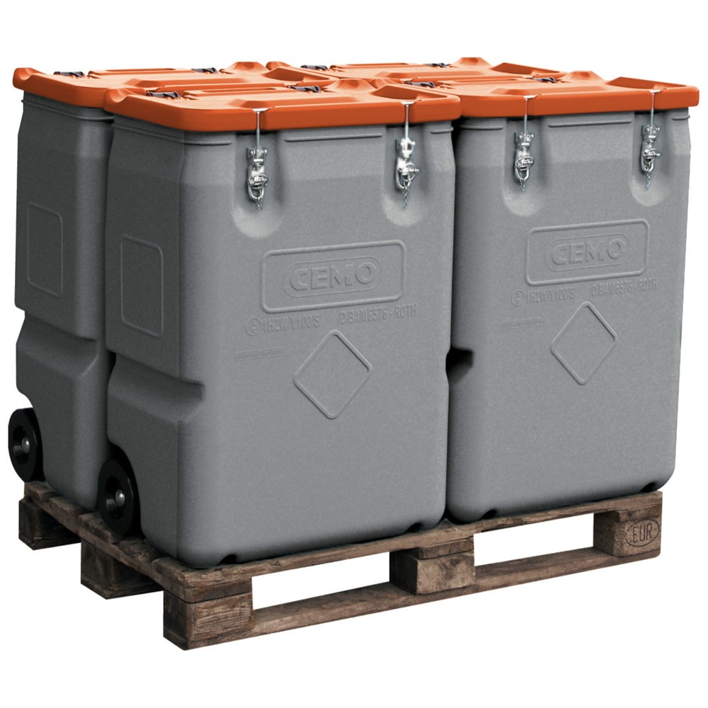 Product afbeelding: Mobil-Box CEMO, goedkeuring voor gevaarlijke stoffen, 170 l, deksel groen